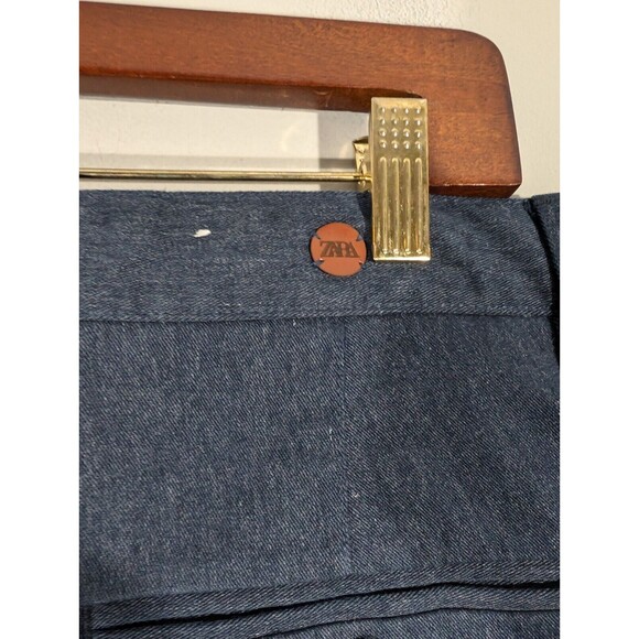 Zara Pants Men Sz 31 Heathered Navy Slim Fit Ankle Trousers Business Casual - Picture 7 of 12